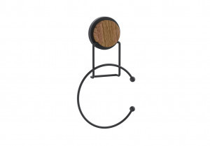 DIADONNA Держатель для полотенец настенный (кольцо), (ABS) нерж.сталь, черный/дерево, D8304