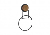 DIADONNA Держатель для полотенец настенный (кольцо), (ABS) нерж.сталь, черный/дерево, D8304