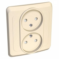 Systeme Electric Этюд роз. СУ 2 мест. крем. (пл.осн., штор.) PC16-006K (20!)