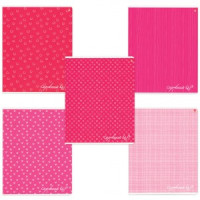 Тетрадь А5, 48 л., АЛЬТ, скоба, клетка, глянцевый лак, &quot;FRESH - РОЗОВАЯ&quot; (5 видов), 7-48-442