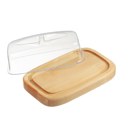 Масленка 18х12х7см, пластик, дерево