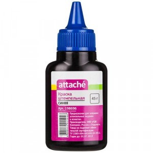Краска штемпельная Attache синяя 45мл 198696