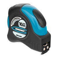 Рулетка &quot;Schlagfest&quot;,10 м x 25 мм,магнитный обрезиненный зацеп,двусторонняя шкала,автоматическая фиксация Gross