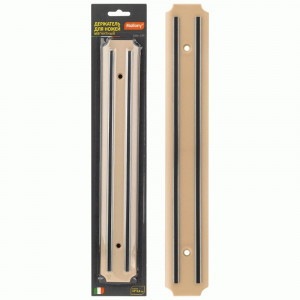 Держатель д/ножей магнитный MKH-33P 33см, нерж.сталь/пластик, бежевый 310887 Mallony