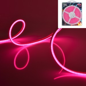Uniel NEON гибкий неон, бухта  5м, розовый свет ULS-N01-2835-120LED/m-6mm-IP67-DC12V-9W/m-5M-PINK