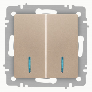 ЭРА Intro Accent мех. выкл. СУ 2 кл. (инд.) 10А 250В, шампань 6-105-04