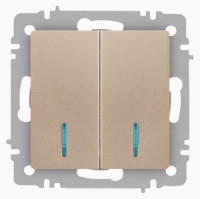 ЭРА Intro Accent мех. выкл. СУ 2 кл. (инд.) 10А 250В, шампань 6-105-04