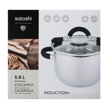 SATOSHI Арбон Кастрюля 24х13,5см, 5,9л, со стекл. крышкой, индукция