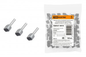 TDM наконечник-гильза штыревой втулочный изол. НШВИ(2) F-12 4х12 мм (уп. 100 шт., цена за ГУ) (10!)