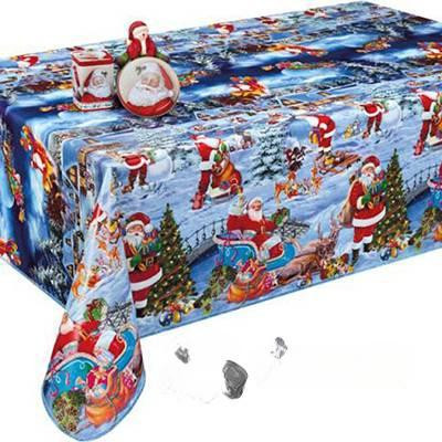 Клеенка 140*20 ДЕКОРАМА 25С (Новый Год,син) ТУРЦИЯ