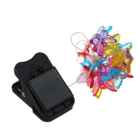 INBLOOM Гирлянда на солн.батарее Бабочки 2м, 20LED, шампань, 1.2V 2/3AAA 150mAh Ni-Cd, пластик