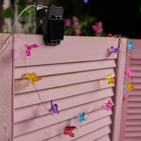 INBLOOM Гирлянда на солн.батарее Бабочки 2м, 20LED, шампань, 1.2V 2/3AAA 150mAh Ni-Cd, пластик