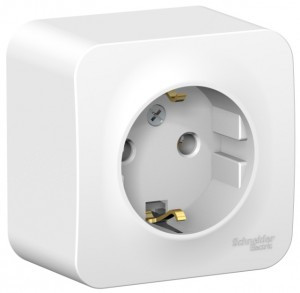Systeme Electric BLANCA роз. ОУ 1 мест. 16А бел. (пл.осн., земля) BLNRA010101 (12!)
