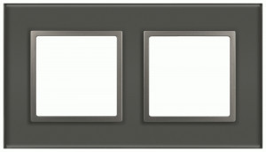 ЭРА Elegance рамка СУ 2 мест. стекло титан 14-5102-16 65835