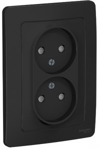 Systeme Electric BLANCA роз. СУ 2 мест. 16А антрацит (пл.осн., штор.) BLNRS000126 (6!)