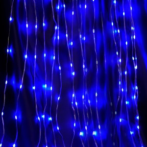 Feron Гирлянда-занавес ВОДОПАД ул. 450LED синий 3x3м, IP44, прозр.шнур 3м, соед.3шт CL28 48606