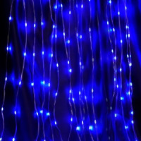 Feron Гирлянда-занавес ВОДОПАД ул. 450LED синий 3x3м, IP44, прозр.шнур 3м, соед.3шт CL28 48606