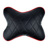 ЕРМАК / NG Подушка-косточка на подголовник, искусственная кожа, эластичная лента, 30х24х13 см, черны