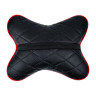 ЕРМАК / NG Подушка-косточка на подголовник, искусственная кожа, эластичная лента, 30х24х13 см, черны