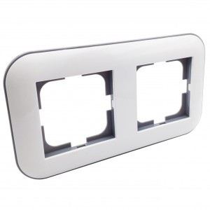 OVIVO Рамка СУ 2 мест. LOFT, белый/серый, 404-010003-226