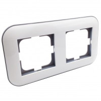 OVIVO Рамка СУ 2 мест. LOFT, белый/серый, 404-010003-226