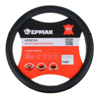 ЕРМАК Оплетка руля, вставка перфорированная, черная, черный (М), полиуретан(PU)