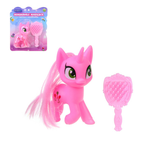 ИГРОЛЕНД Волшебная лошадка, фигурка с аксессуаром, PP, ABS, 12,5х3,5х15 см, 2 диз.