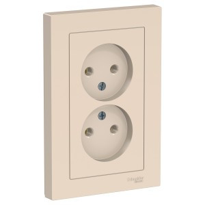 Systeme Electric AtlasDesign роз. СУ 2 мест. беж. (пл.осн.) ATN000220 (15!)