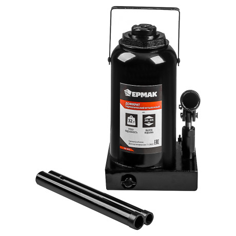 ЕРМАК Домкрат гидравлический бутылочный, 32 т, h подъема 285-495 мм