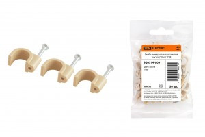 TDM Скоба 6мм круглая пластиковая (сосна) (уп.50шт, цена за уп.) (50!) SQ0514-0091