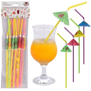Трубочки для напитков "Зонтики" 24см, н-р 12шт/уп, цена за уп (кратность 5!!!) VL13-149 Мультидом
