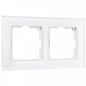 Werkel рамка СУ 2 мест. Favorit (белый,стекло) W0021101 a051193