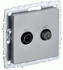 IEK BRITE мех. роз. СУ TV+SAT РТВ/РСп12-БрА алюминий BR-AF20-O-K47