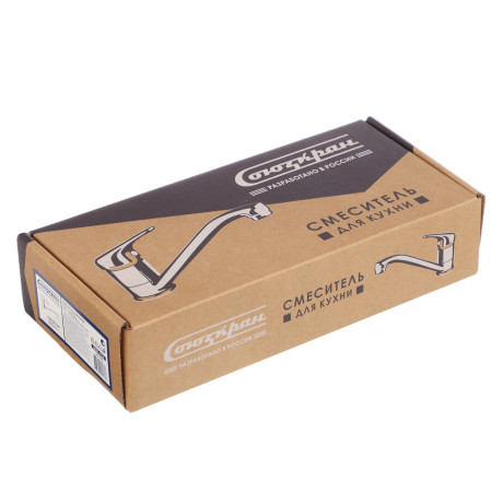 СоюзКран Смеситель для кухни, низкий излив 25см, керам. картридж 40мм, хром, цинк, SK01-I114