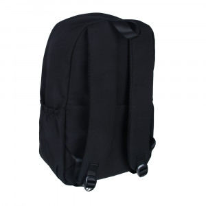 Рюкзак подростковый 44,5x30x14см, 1 отд., 4 карм., клапан с 2мя застежками, нашивки, нейлон, черный