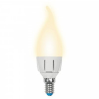Uniel ЯРКАЯ свеча на ветру C37 E14 7W(600lm 240°) 3000K мат 37x109 термопл. LED-CW37 7W/WW/E14/FR