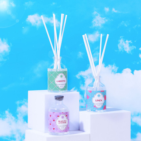 LADECOR Аромадиф.с пал.,40 мл,6 аром.Лён,Гардения,Лотос,Ваниль,Пассифлора и манго,Черн.чай и ветивер