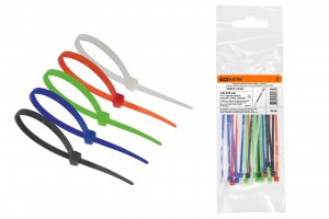 TDM хомуты 4,8х300мм нейлон, н-р(черн, бел, красн, син, зел) (уп. 25шт цена за уп) (20!) SQ0515-0361
