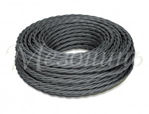 МЕЗОНИНЪ РЕТРО-провод витой 2х1,5 ГРАФИТ (бух. 50м, цена за 1м) GE70141-38