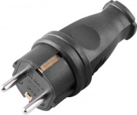 STEKKER ОДРИ вилка прямая каучук 2Р+РЕ 1х16А 220-240V черный IP44 RPG16-21-441 2748