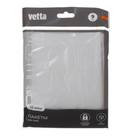 Пакеты для льда тм VETTA, самозакрывающиеся, полиэтилен, 216 кубиков, 25мкм