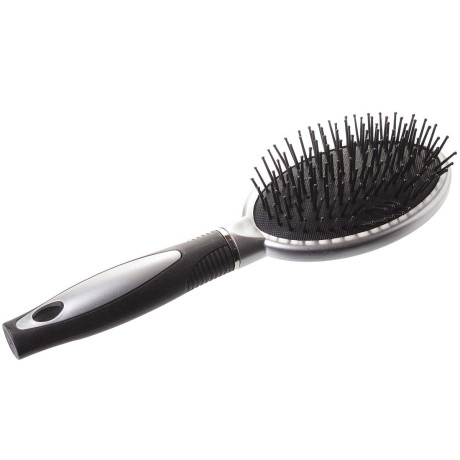 Расческа-массажка овал, 23см, серая с черным NA2360 (240)