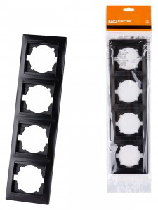 TDM Лама рамка 4 мест. вертикальная графит SQ1815-0635