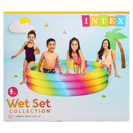 INTEX Бассейн 3 кольца, 168x38см, Геометрия, от 2 лет, 58449