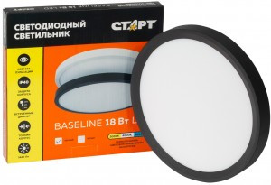 СТАРТ св-к встр. св/д даунлайт 18W(1620lm) 3-4-5К 230x25 IP40 круг диммер черн 19457