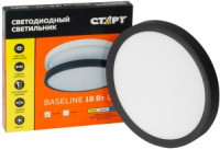 СТАРТ св-к встр. св/д даунлайт 18W(1620lm) 3-4-5К 230x25 IP40 круг диммер черн 19457