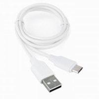 Дата-кабель USB(A)шт. - microUSBшт. Cablexpert серия Classic 2, 2,4A, 1м, белый, кор, подвес, 17914