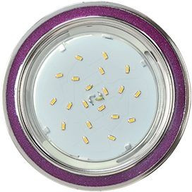 Ecola GX53 H4 DL3901 св-к Круг под Стеклом Фиолетовый блеск/хром 38x106 FP53GRECB (10!)