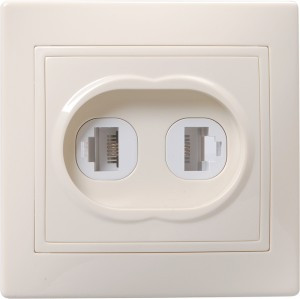 IEK КВАРТА РК/Т12-ККм роз. СУ 2 мест. комп. и телеф. крем. EIK10-K33-DM