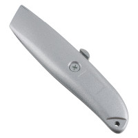 ЕРМАК Нож, 19 мм, выдвижное трапециевидное лезвие, металлический корпус, комплект 5 лезвий